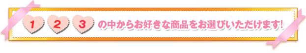 1.2.3の中からお選びいただけます