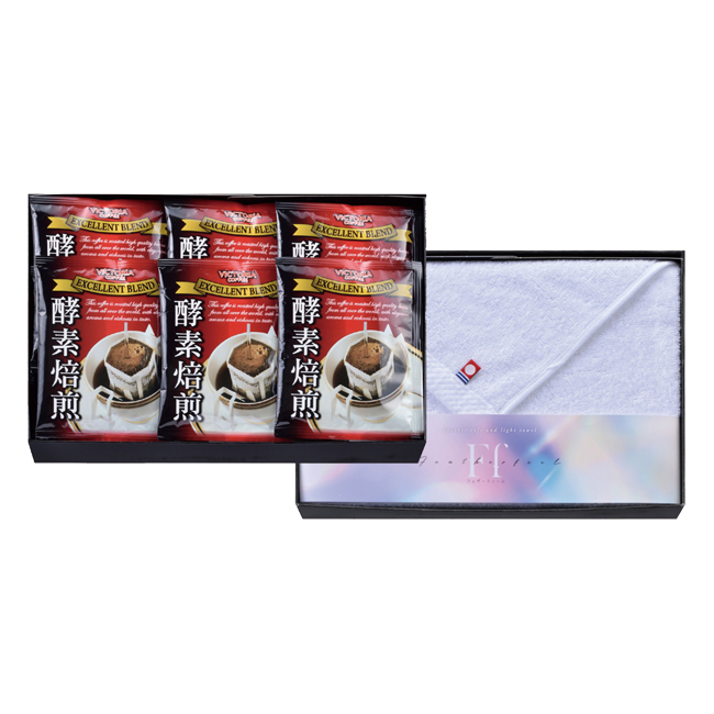 コンビネーションギフト　酵素焙煎ドリップコーヒー＆今治タオルセット　No.50｜特選ギフト｜