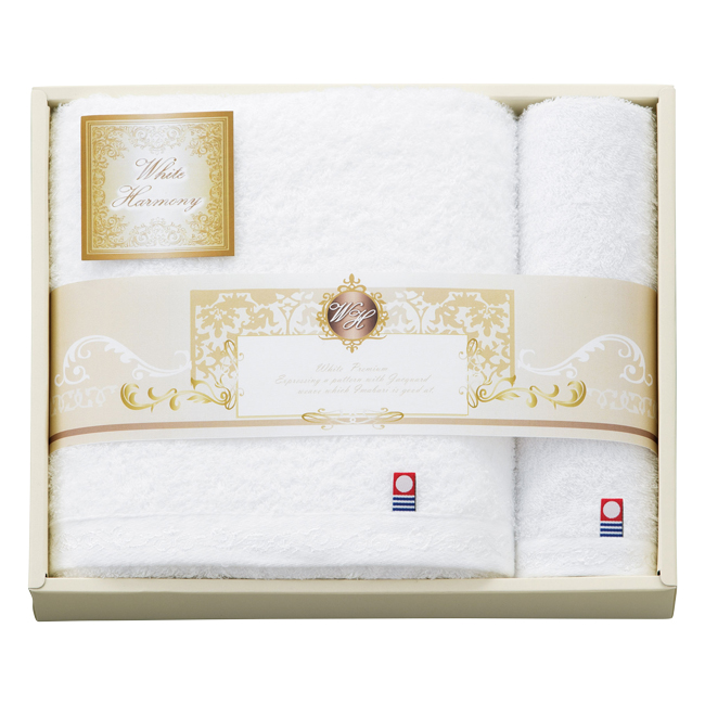 ホワイトハーモニー　バス・ハンドタオルセット　No.35　40％OFF