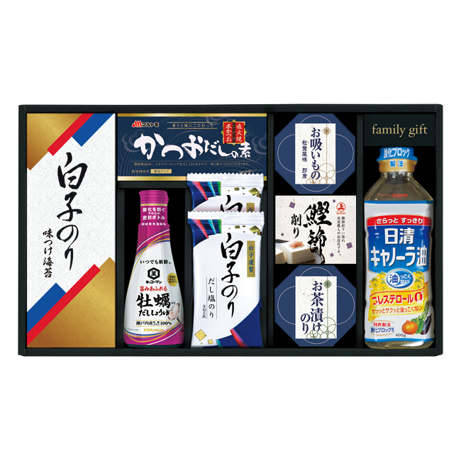 【送料無料】 キッコーマンしょうゆ＆白子のり食卓詰合せ　No.40