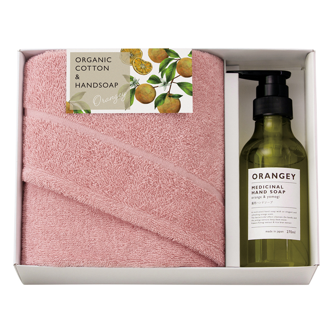 ORANGEY〈オランジー〉　薬用ハンドソープ・フェイスタオルセット　No.35　（ピンク）｜特選ギフト｜